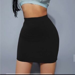 Black Stretchy Body Con Skirt